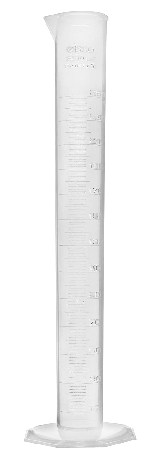 EISCO Juego de cilindros graduados de 7 piezas, clase B, 0.3 fl oz, 0.8 fl oz, 1.7 fl oz, 3.4 fl oz, 8.5 fl oz, 16.9 fl oz y 33.8 fl oz, plástico de