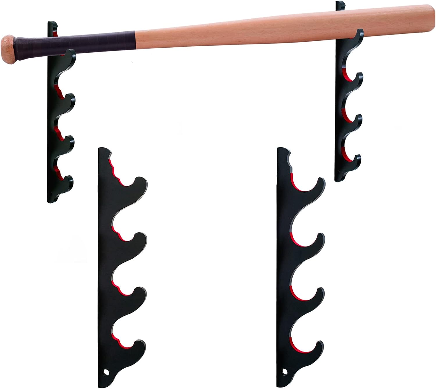 Baseball Bat Display Rack Softball Bat Holder for Horizontal Display Wooden Bat Rack for Memorabilia and Collectible