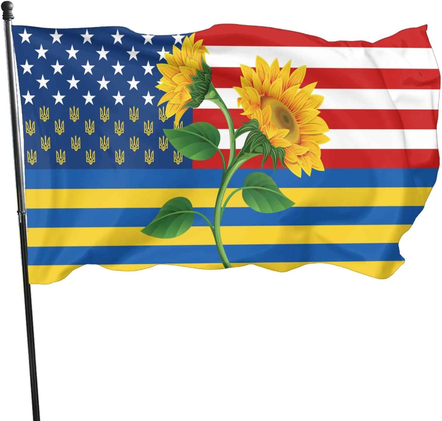 Bandera estadounidense de Ucrania de 3 x 5 pies, para interiores y exteriores, casa de campo, dormitorio, brisa, brisa, brisa, bandera de Ucrania,