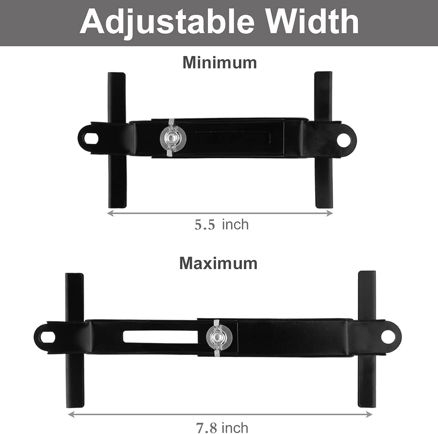 Soporte de retención de batería, paquete de 2 soportes ajustables para batería de automóvil, barra transversal universal de batería con perno en J,