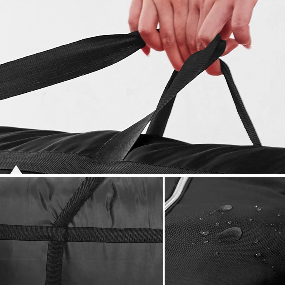 IWEIK Bolsas de almacenamiento multiusos extra grandes y resistentes, bolsas de lona para ahorrar espacio (120 litros, negro)