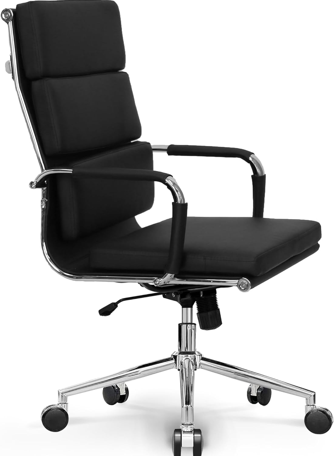 NEO CHAIR Escritorio de oficina en casa Silla ejecutiva moderna de piel sintética, reposabrazos para conferencias, silla de tareas acolchada