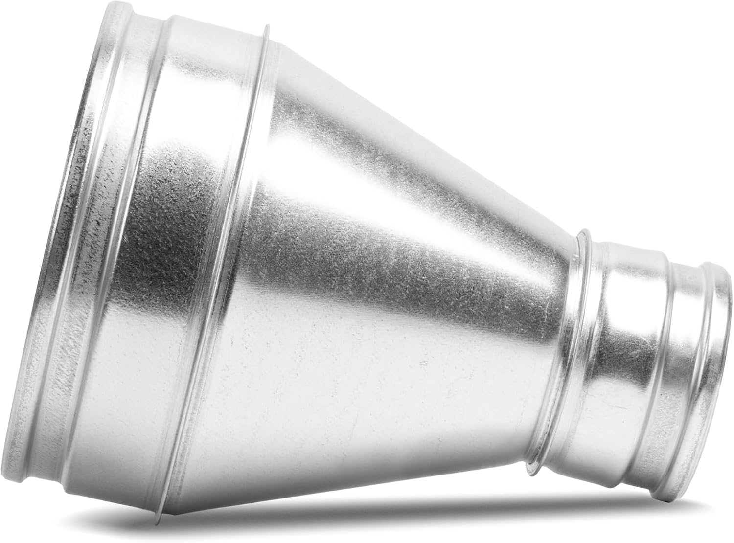 Reductor de conductos de ventilación de 8 a 4 pulgadas – Conector redondo de acero galvanizado – Montaje de conducto – Acoplamiento de aumento del