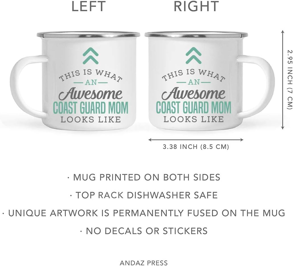 Andaz Press Taza de café de acero inoxidable de 11 onzas para regalo, This is What an Awesome Coast Guard Mom Looks Like, 1 paquete, ideas de regalo
