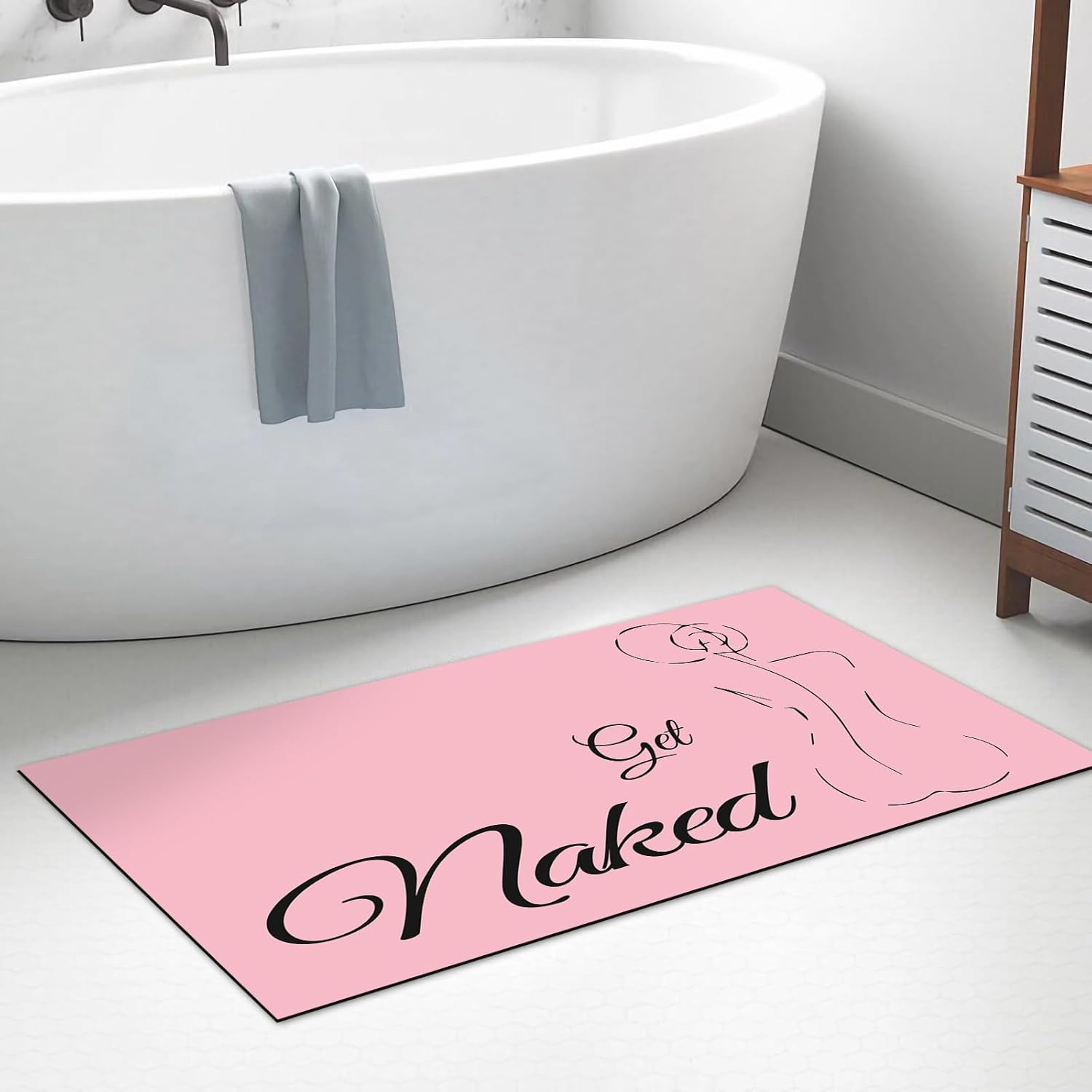 Alfombras de baño rosas bonitas alfombras de baño absorbentes, de secado rápido, tapete de baño divertido para decoración de baño, tapete de baño