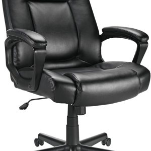 Realspace Hurston Silla ejecutiva de cuero regenerado con respaldo alto, negro, compatible con BIFMA Realspace Hurston Silla ejecutiva de cuero regenerado con respaldo alto, negro, compatible con BIFMA