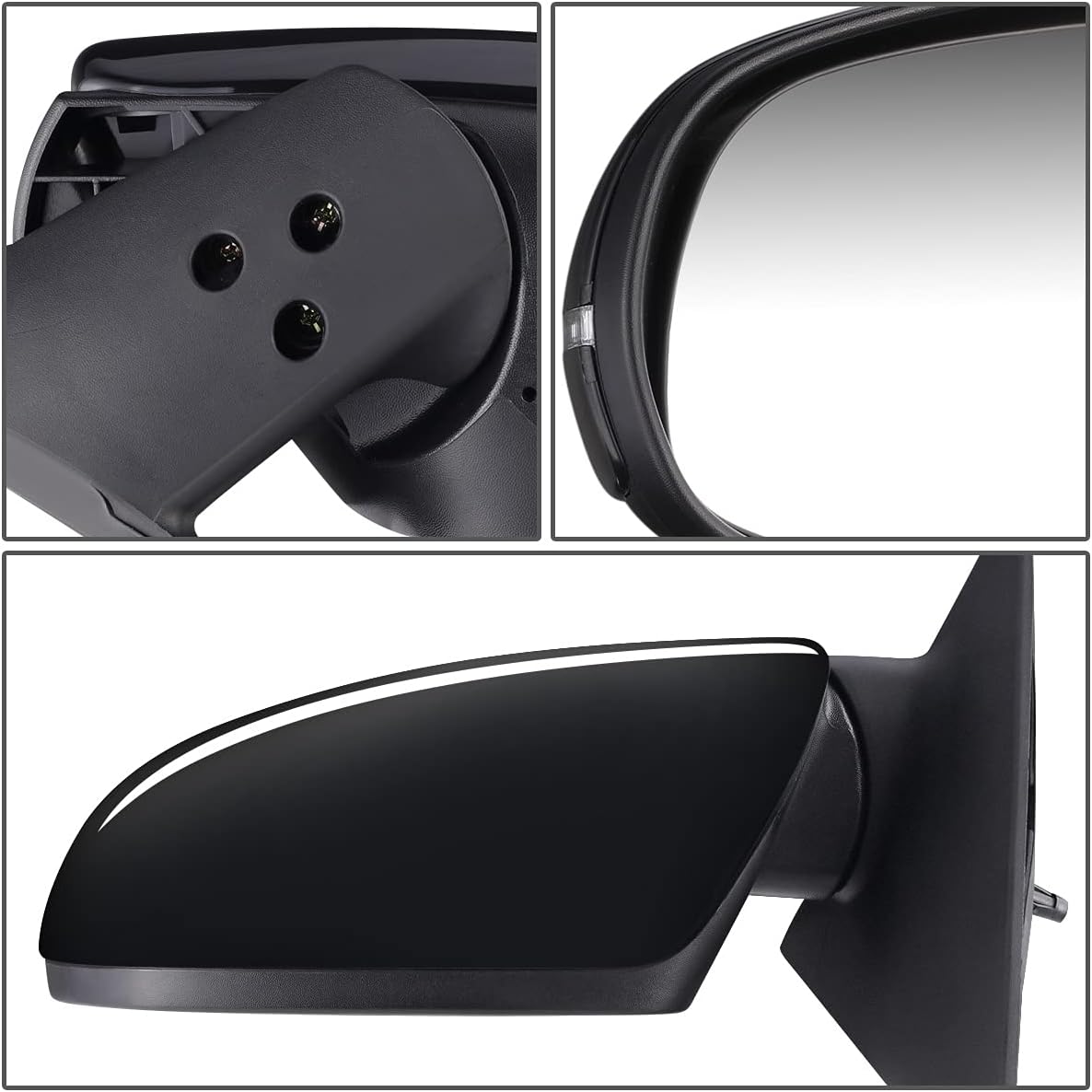 DNA Motoring OEM-MR-KI1320155 Espejo lateral izquierdo compatible con 2011-2012 Forte Powered Espejo retrovisor plegable manual con señal de giro