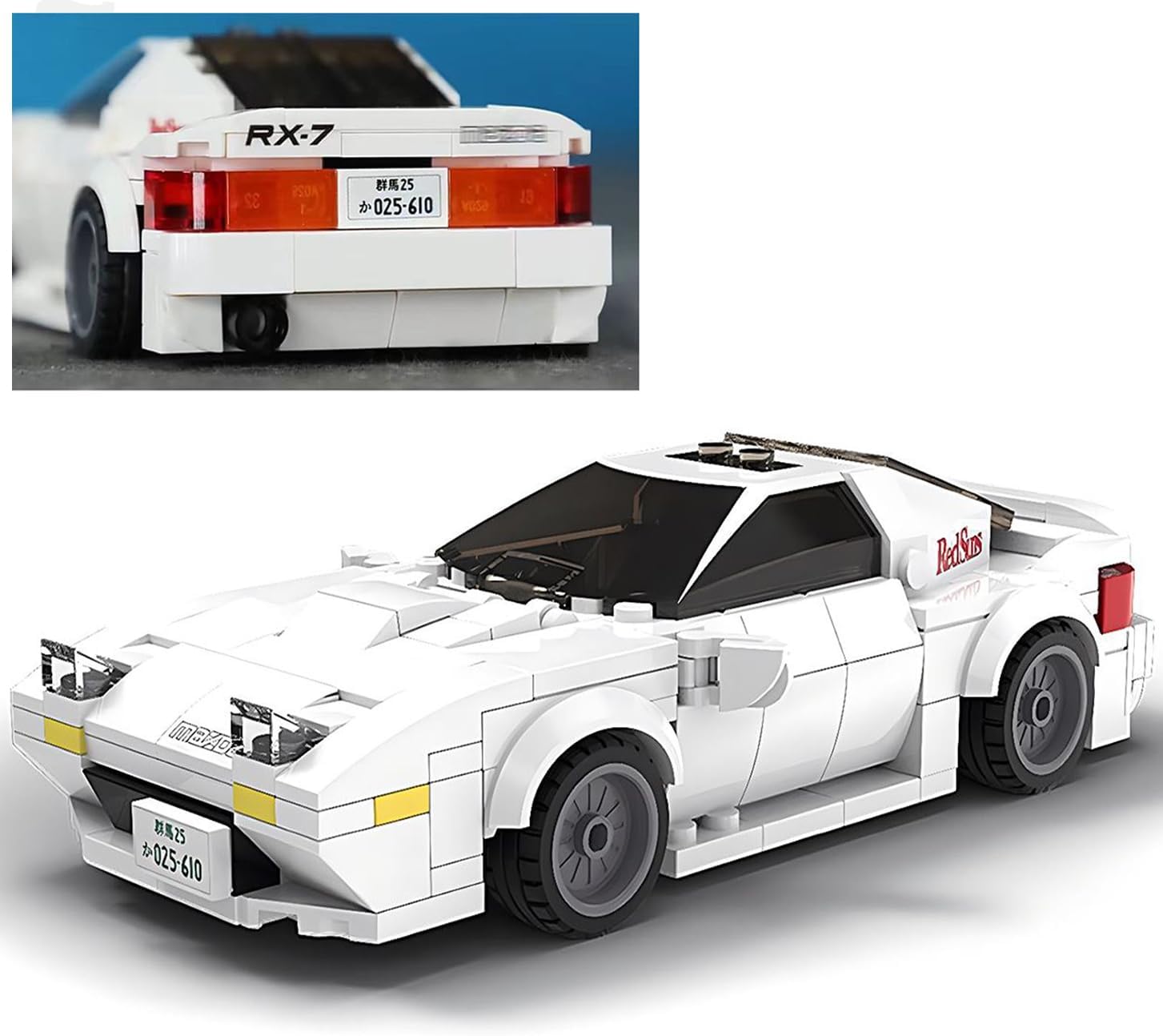 Speed Champions Initial D RX-7 FC – Juego de construcción de autos de juguete, modelo de ladrillos de automóvil, bloques de juguete de modelo de