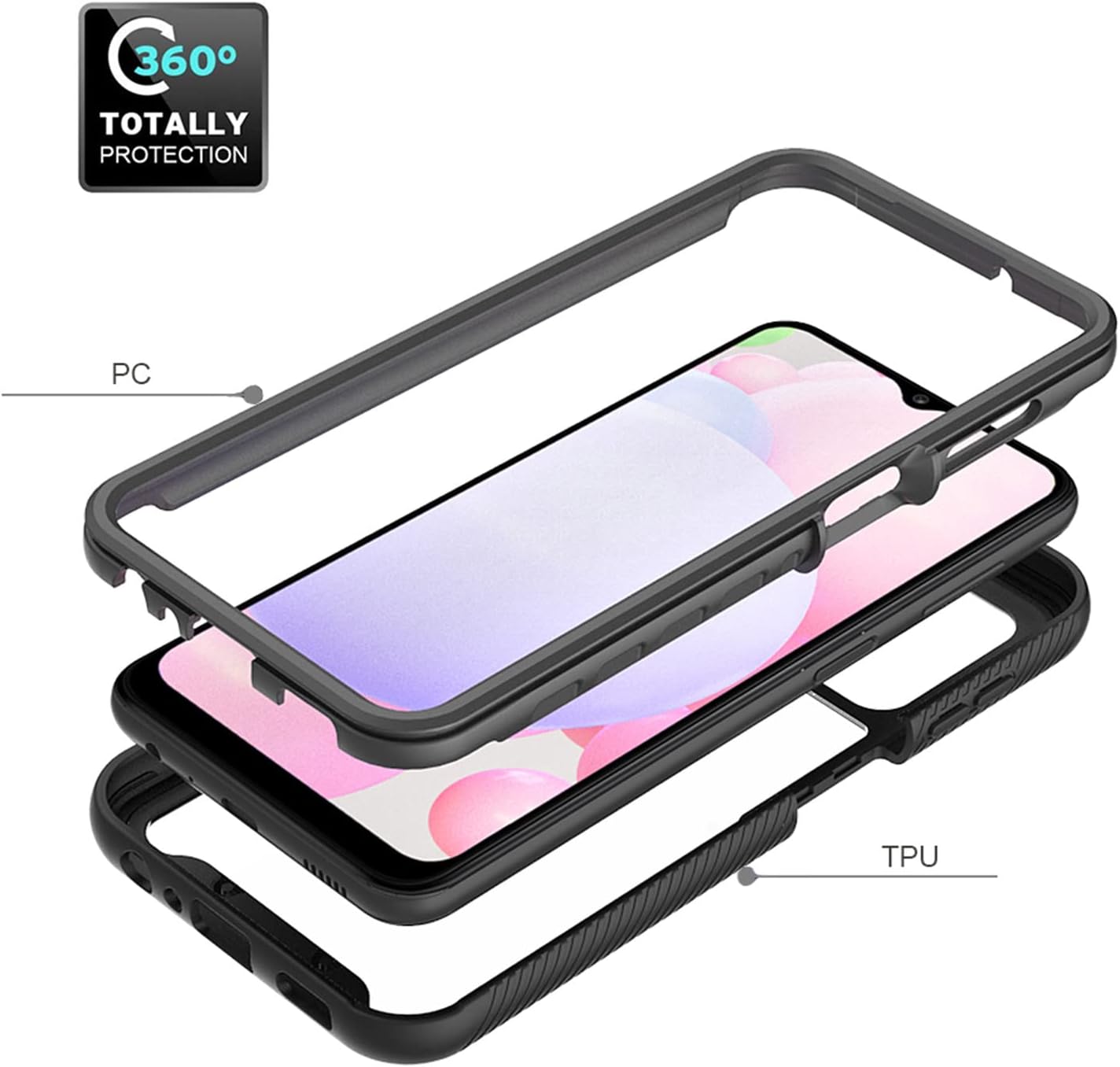 Funda para teléfono Pinwheel Plus 2, Pinwheel Plus 2, protección de cuerpo completo 360, resistente y transparente a prueba de golpes, funda