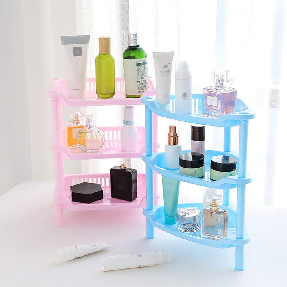 Cabilock Estante organizador de ducha de 3 niveles, estante de baño, estante de baño, estantes organizadores de plástico rosa, para baño,
