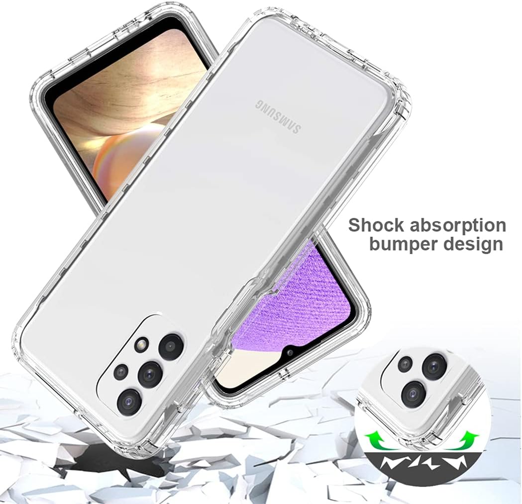 Funda compatible con Galaxy A32 5G, Samsung A32 5G para niñas y mujeres, cuerpo completo, a prueba de golpes, transparente, suave, flexible, funda