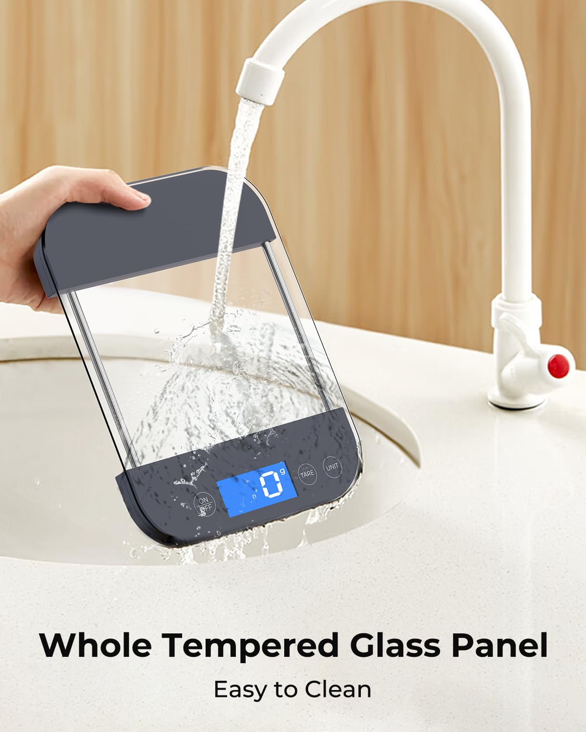 AZC Báscula digital recargable de alimentos gramos y onzas, máximo 33 libras mínima 0.04 oz, panel de vidrio templado anticaída de grado militar,