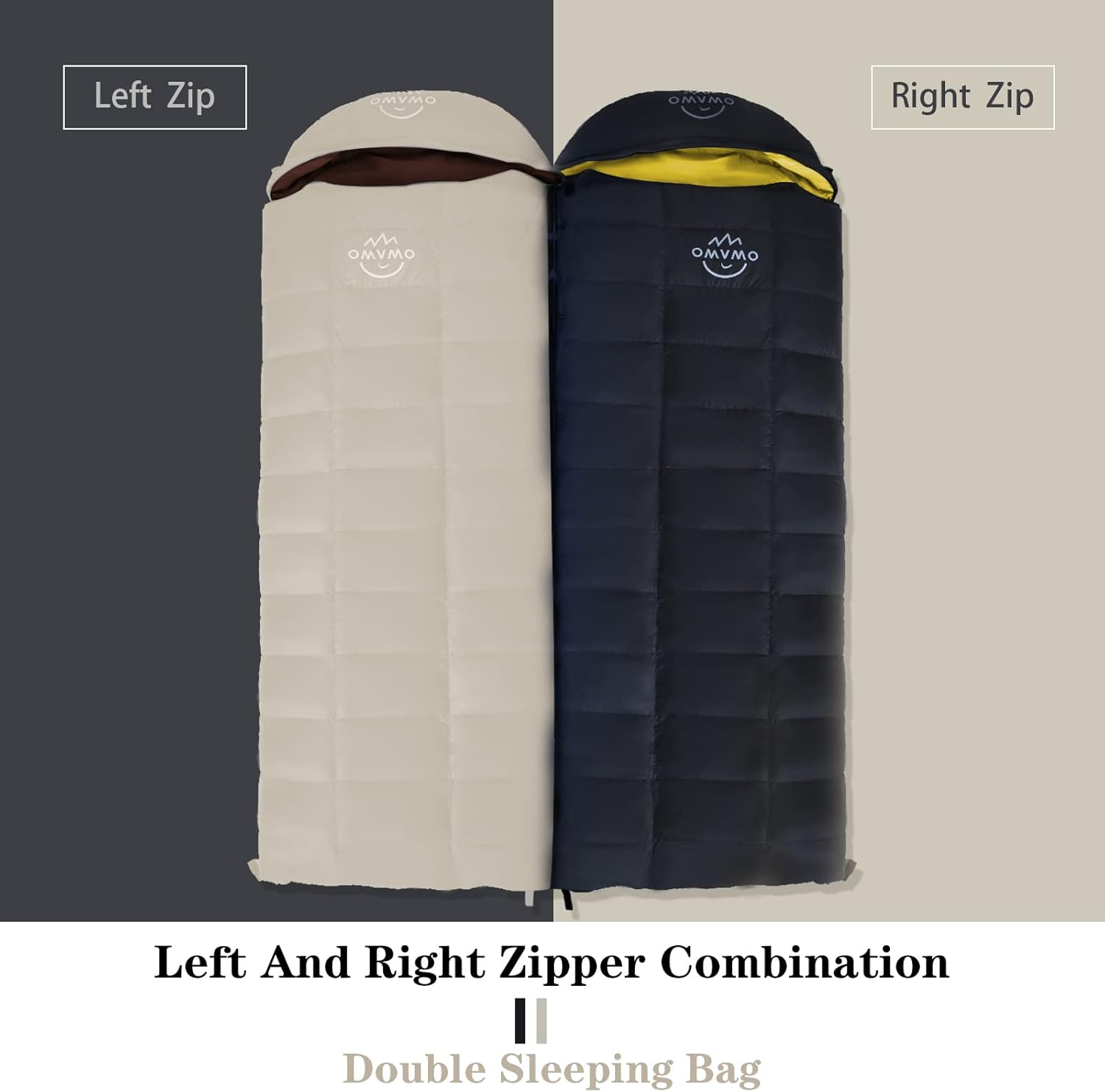 Saco de dormir de 0 a 20 grados F para adultos, saco de dormir de fibra de plumón de 4 estaciones para mochileros, campamento, relleno de fibra de