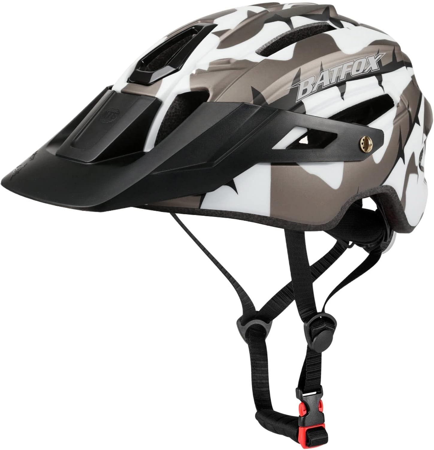 BATFOX Casco de bicicleta, casco de bicicleta de montaña para hombres, mujeres, adultos y jóvenes con luz trasera de seguridad 22.0-24.0 in