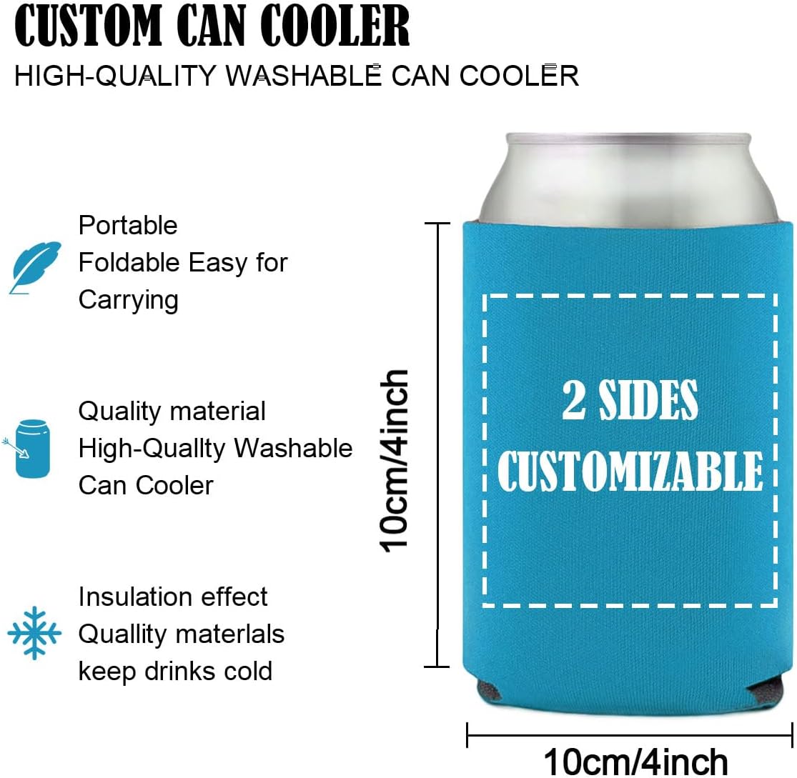 Enfriador de bebidas para latas de cerveza con logotipo y texto personalizados, funda para botella de cerveza aislada para fiestas, 100 unidades,