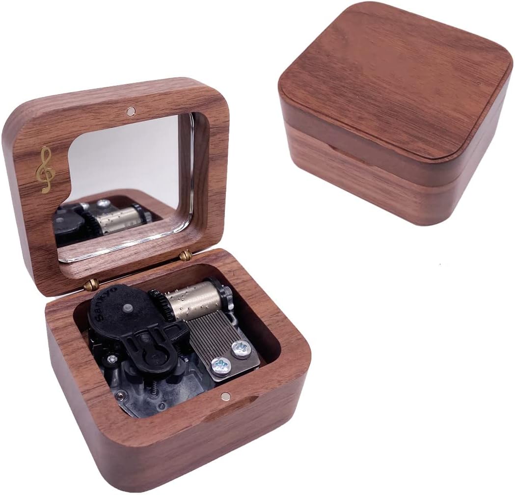 Teykst Lilium from Elfen Lied – Caja de música de madera natural, tamaño mini, caja musical de madera, colección de decoración, regalo de recuerdo