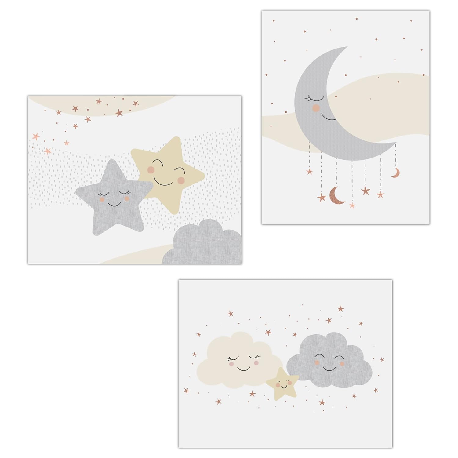 Lambs & Ivy Goodnight Moon – Arte de pared de 3 piezas sin marco para guarderíaniño, 11 x 14 pulgadas
