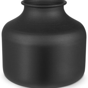 GANAZONO Decoración del hogar, decoración del hogar, jarrones de metal negro, jarrón circular negro mate, jarrón decorativo para el hogar, macetas GANAZONO Decoración del hogar, decoración del hogar, jarrones de metal negro, jarrón circular negro mate, jarrón decorativo para el hogar, macetas