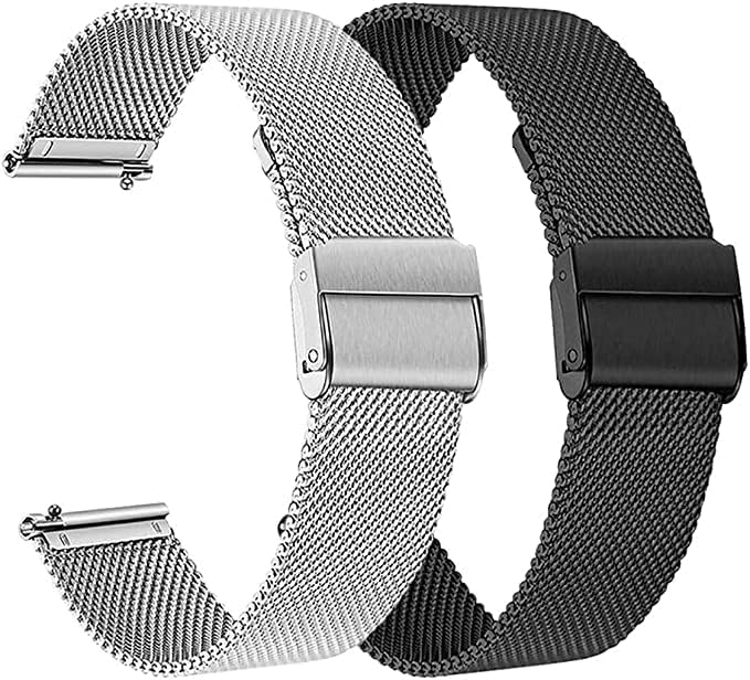 FitTurn Paquete de 2 correas de reloj Wahoo ELEMNT Rival, rejillas de repuesto delgadas de malla de acero inoxidable con cierre a presión para Wahoo