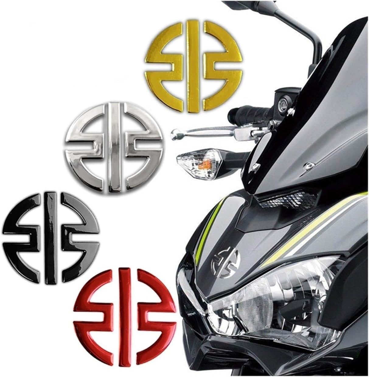 Para Kawasaki H2 H2R Ninja 400 Z250 Z900 3D PVC reflectante cromo fuerte pegamento tanque cubierta lateral carenado logotipo emblema calcomanía