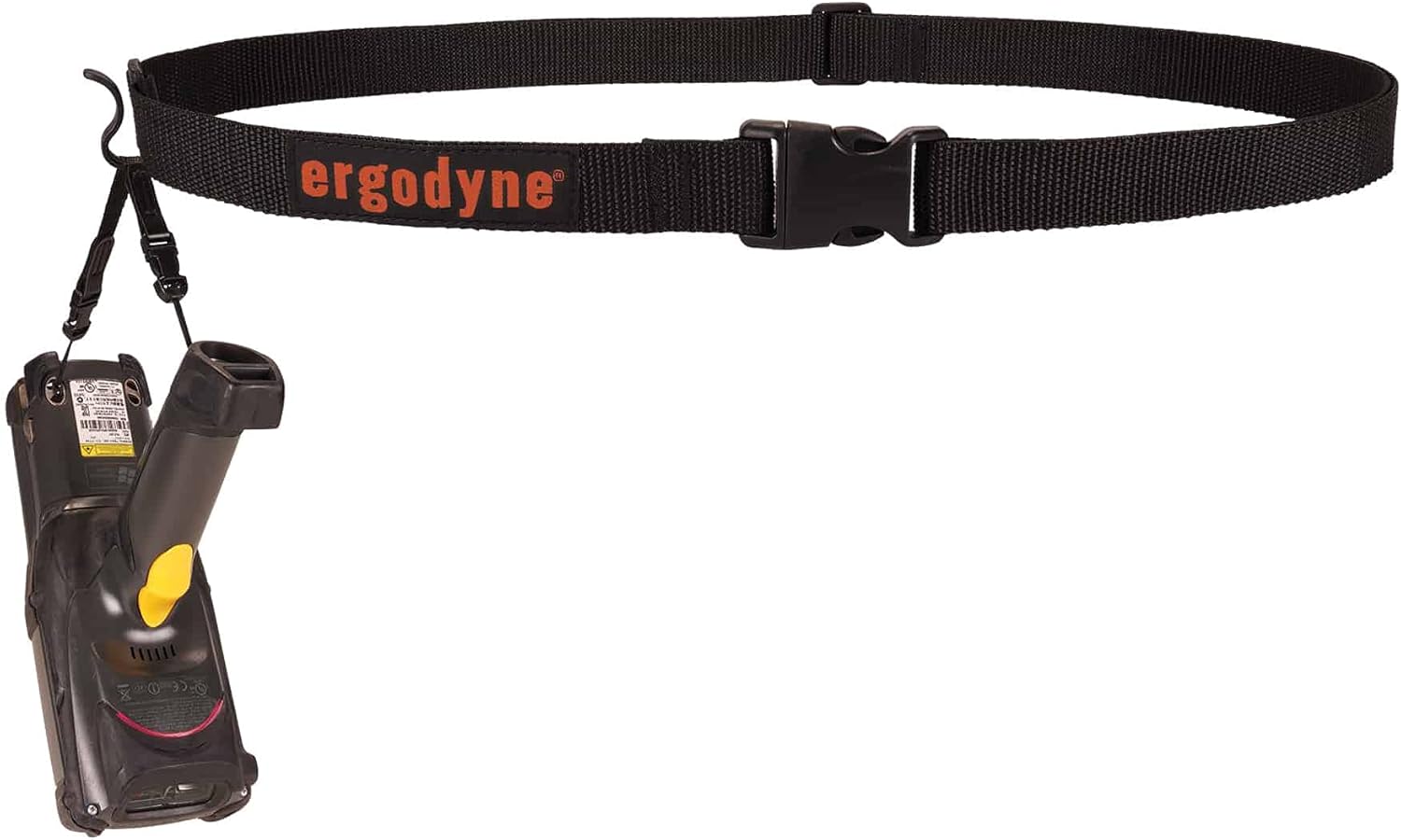 Ergodyne Squids 3135 – Cinturón escáner de código de barras con gancho, incluye correa de transporte para escáneres de código de barras, negro,