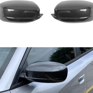Compatible con cargador Chrysler 300 2011-2020 con patrón de fibra de carbono para puerta lateral, cubiertas de espejo de viento, tapacubos Compatible con cargador Chrysler 300 2011-2020 con patrón de fibra de carbono para puerta lateral, cubiertas de espejo de viento, tapacubos