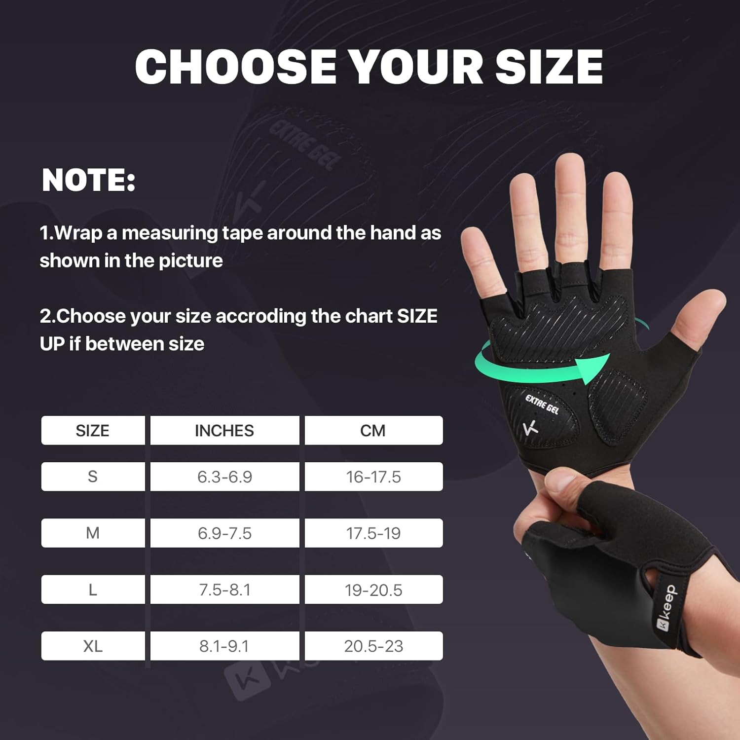 KEEP Guantes de entrenamiento para mujeres y hombres, guantes sin dedos para levantamiento de pesas, ciclismo, entrenamiento, fitness, dominadas,