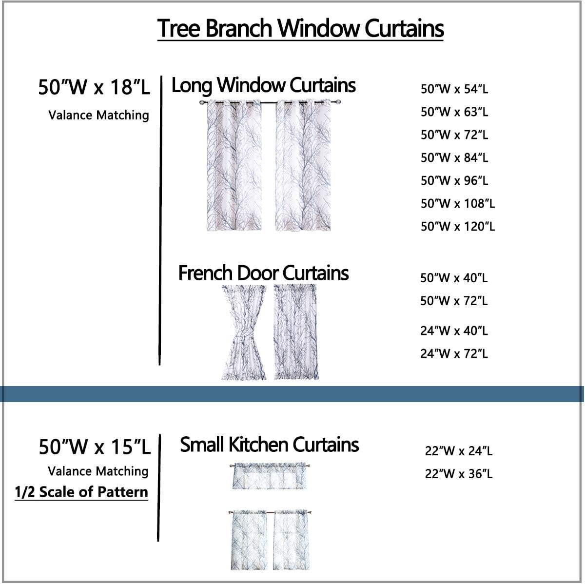 Fmfunctex – Cortinas semitransparentes con estampado de árbol