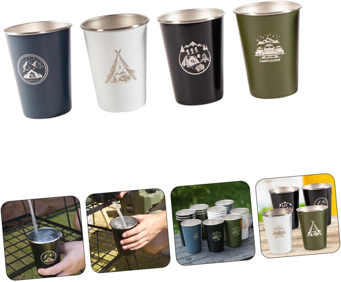 1 Set Outdoor Camping Cup Metal Tumblers Coffee Travel Mug Stainless Steel Mug Metal Shot Glasses Insulated Mug Tall Shot Glasses Camping Mug