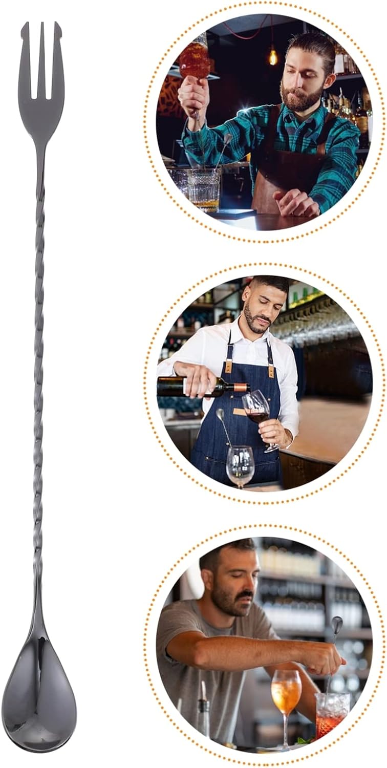 LIFKOME Cuchara mezcladora de café, palitos de cóctel cuchara para revolver café, agitadores de café, cucharas de metal para servir, barra de