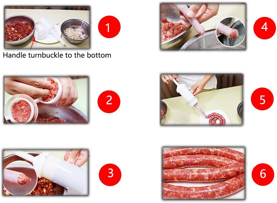 Fabricante de salchichas manual de calidad alimentaria Llenador de embutido de carne Máquina de salami manual para uso comercial y doméstico