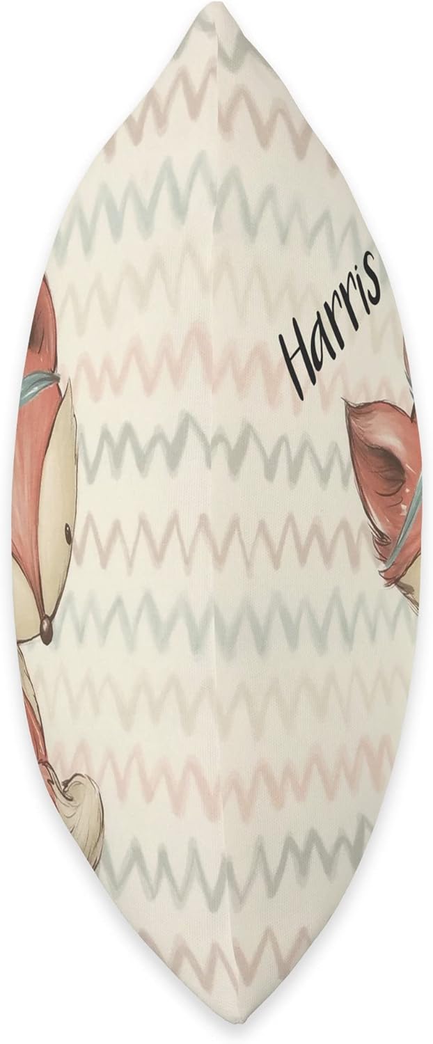 Harris Name Cute Fox Personalized Newborn Infant Baby Throw Pillow, 16×16, Multicolor