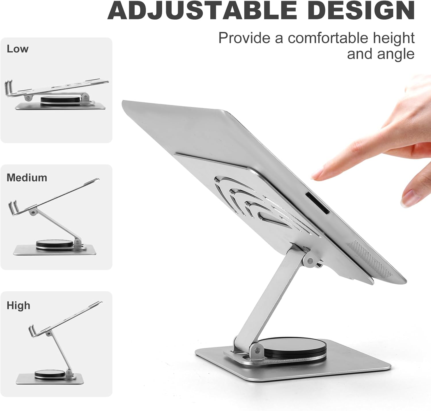 AJIAAIONE Soporte para tableta, soporte para iPad, base giratoria de 360, soporte plegable y ajustable para tableta, soporte para tableta para