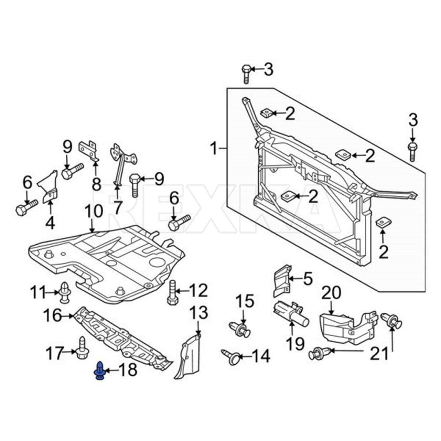 Rexka 40 unids Fender Liner Sujetador Clip Protector Retenedor para Mazda NA01-56-145 Nissan 63844-01A00 Mazda 6 3 5 CX-7