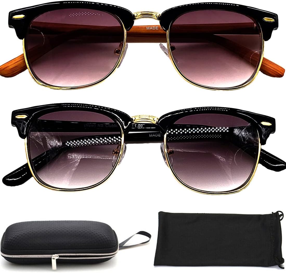 Gafas miopía miopía distancia de conducción para hombres y mujeres (estuche de almacenamiento GRATIS, 2 pares) 1.00 1.50-2.00 2.50 3.00