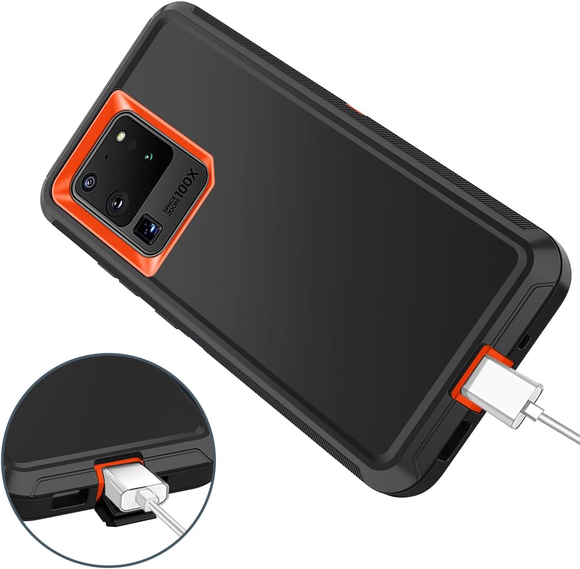 I-HONVA Funda para Galaxy S20 Ultra a prueba de golpes, a prueba de polvo y caídas, 3 capas de protección de cuerpo completo sin protector de