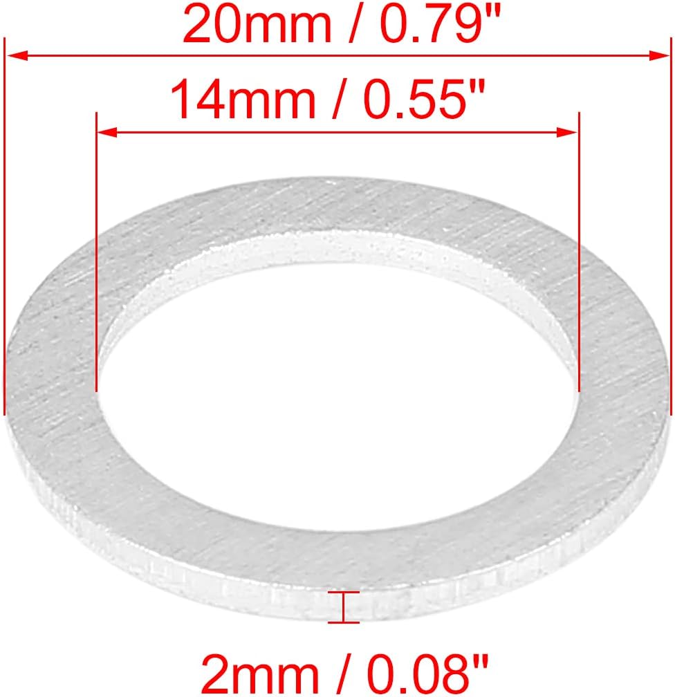 X AUTOHAUX 20pcs M14 Tono Plata Aceite Drenaje Juntas de Tapón de Reemplazo para Mazda 9956-41-400