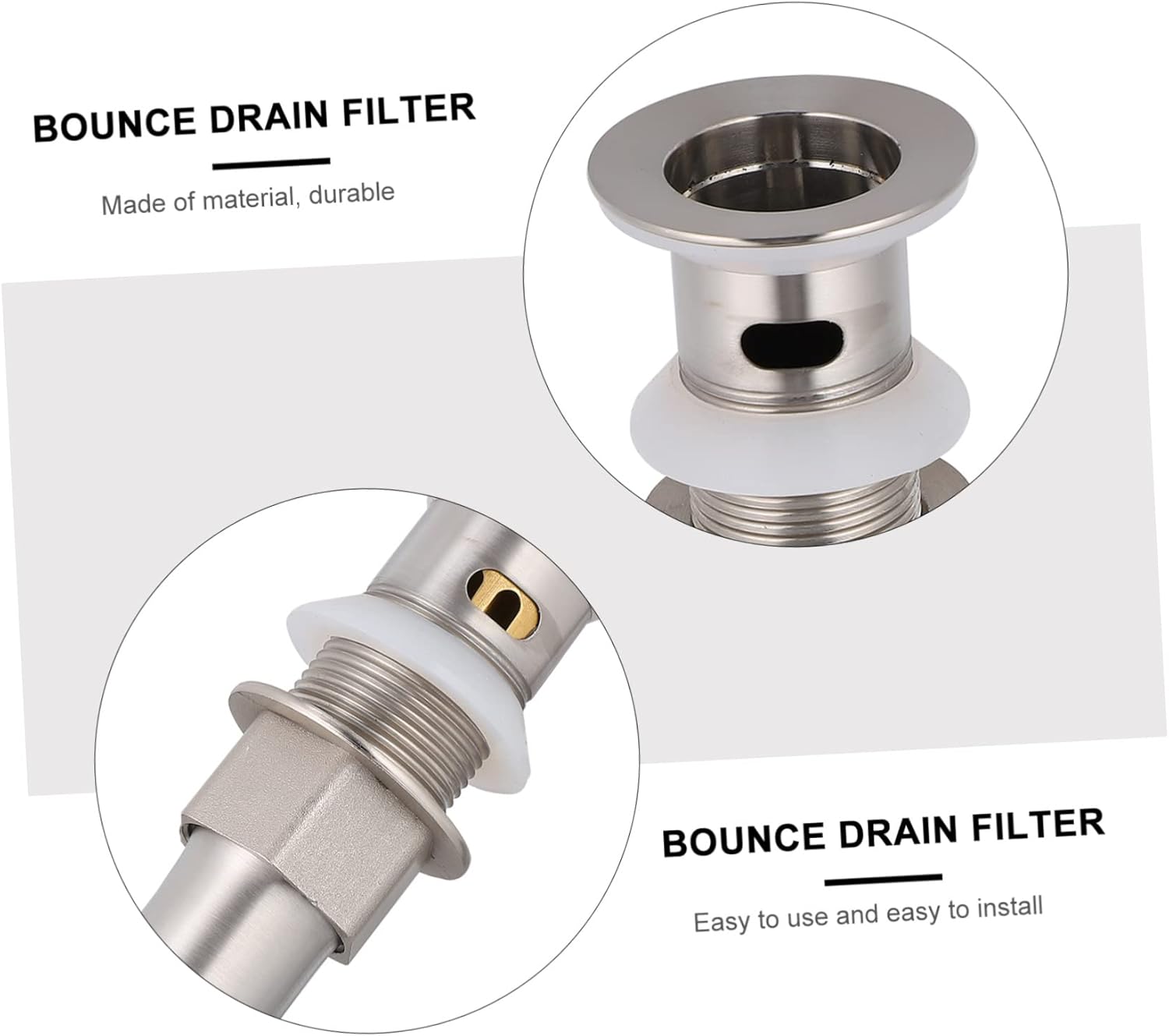 Uonlytech Tapón de drenaje para lavabo de baño, cabeza de hongo, tubo de drenaje, escurridor de rebote, tapón para fregadero de baño, tapón de