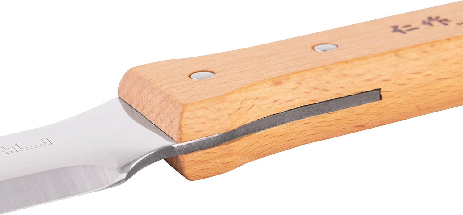 Nisaku NJP640 Ryohbagata Hori-Hori – Cuchillo para desmalezar y excavar, doble borde afilado, hoja japonesa de acero inoxidable de 7.25 pulgadas,