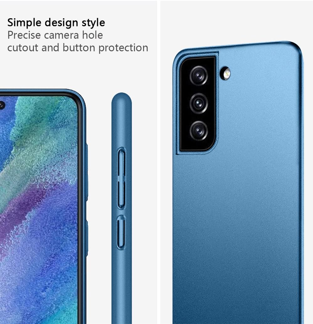 Bastmei Funda para Samsung Galaxy S21 FE 5G, extremadamente ligera, ultra ligera, súper delgada, protección de cámara, carcasa de PC dura para
