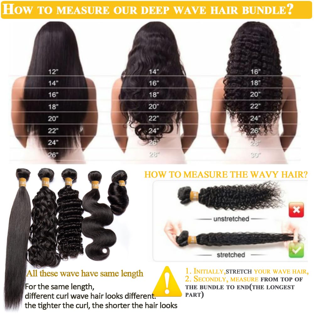 1 paquete de cabello humano virgen brasileño 100% sin procesar, 10A, cabello humano rizado profundo, ondulado, 20 pulgadas, color negro natural