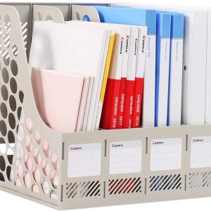 Comix Soporte para revistas organizador de escritorio de plástico resistente y carpeta de archivos de almacenamiento para organización de oficina Comix Soporte para revistas organizador de escritorio de plástico resistente y carpeta de archivos de almacenamiento para organización de oficina