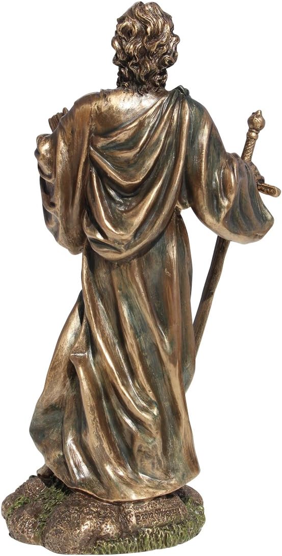 US Figura de color bronce de San Pablo, el apóstol de los gentiles de 7.88 pulgadas
