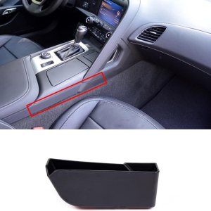 Caja de almacenamiento lateral con panel de palanca de cambios de control, compatible con Corvette C7 Stingray 2014-2019 ABS negro, 1 unidad, Caja de almacenamiento lateral con panel de palanca de cambios de control, compatible con Corvette C7 Stingray 2014-2019 ABS negro, 1 unidad,