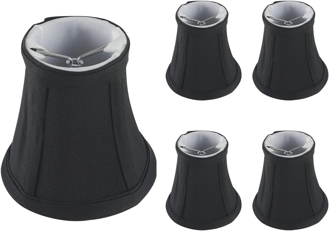 Mini lámpara con clip para bombillas de candelabro, pantalla de tela de barril solo para bombillas de vela, lámpara de pared, accesorios de