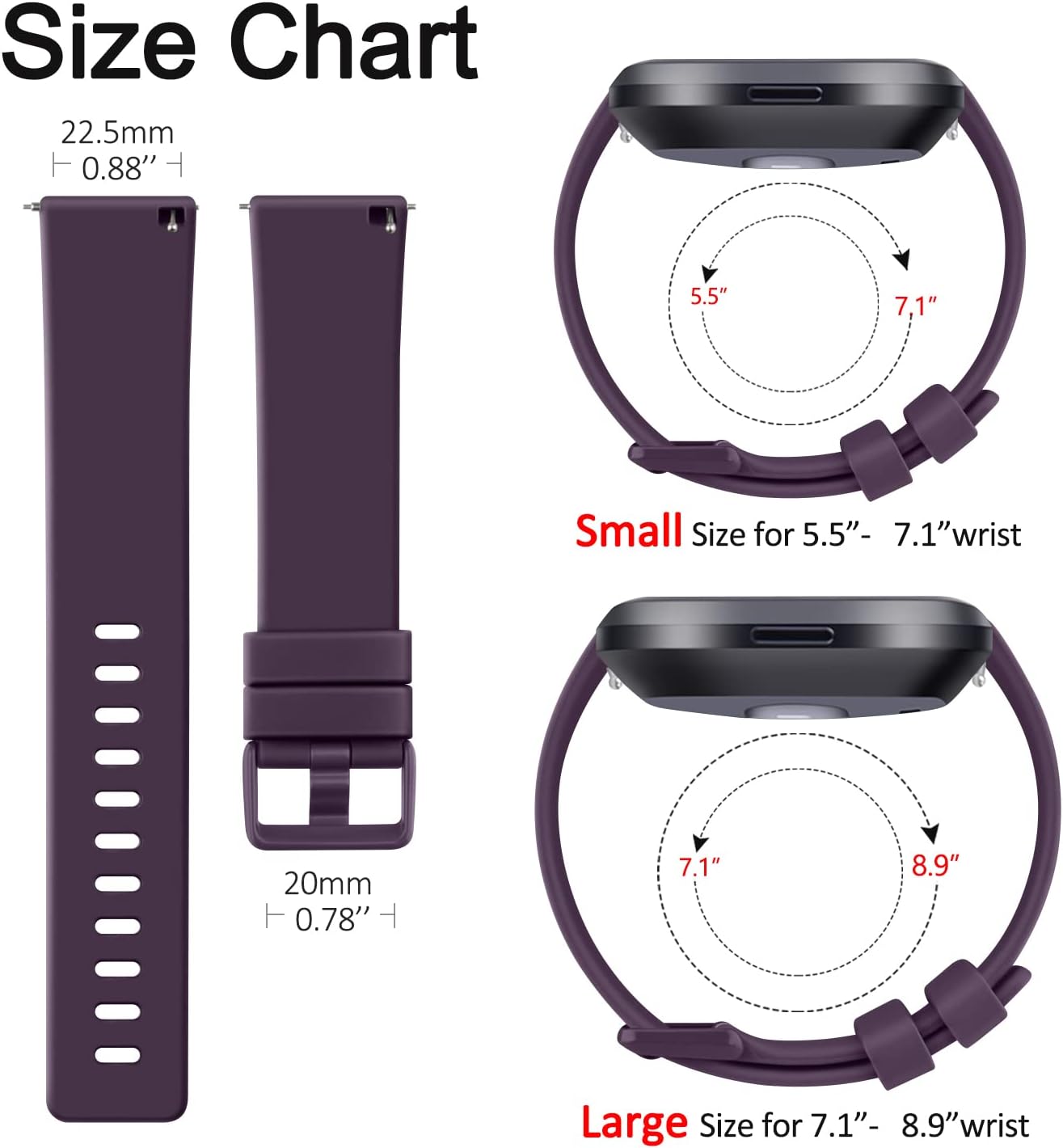 Vancle Correas para reloj inteligente Fitbit Versa 2Fitbit Versa SEFitbit Versa Lite para mujeres y hombres, correa deportiva de repuesto para reloj