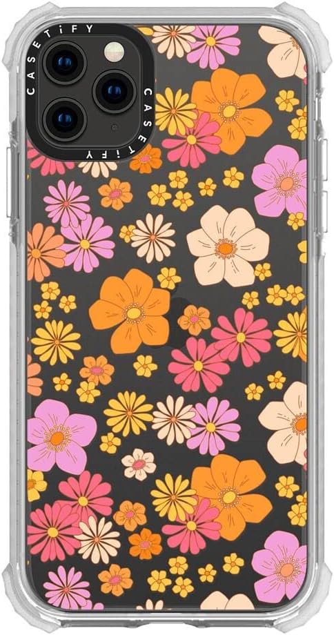 CASETiFY Funda Ultra Impact para iPhone 11 Pro Max protección contra caídas de 9.8 pies  Flores hippie retro boho (patrón floral de los años 6070
