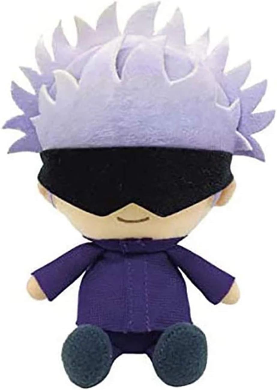 AMNPOLEN Figura de peluche con parche que se puede abrir, muñeco de peluche de anime Gojo Satoru, llavero de juguete, paquete de bolsas colgantes
