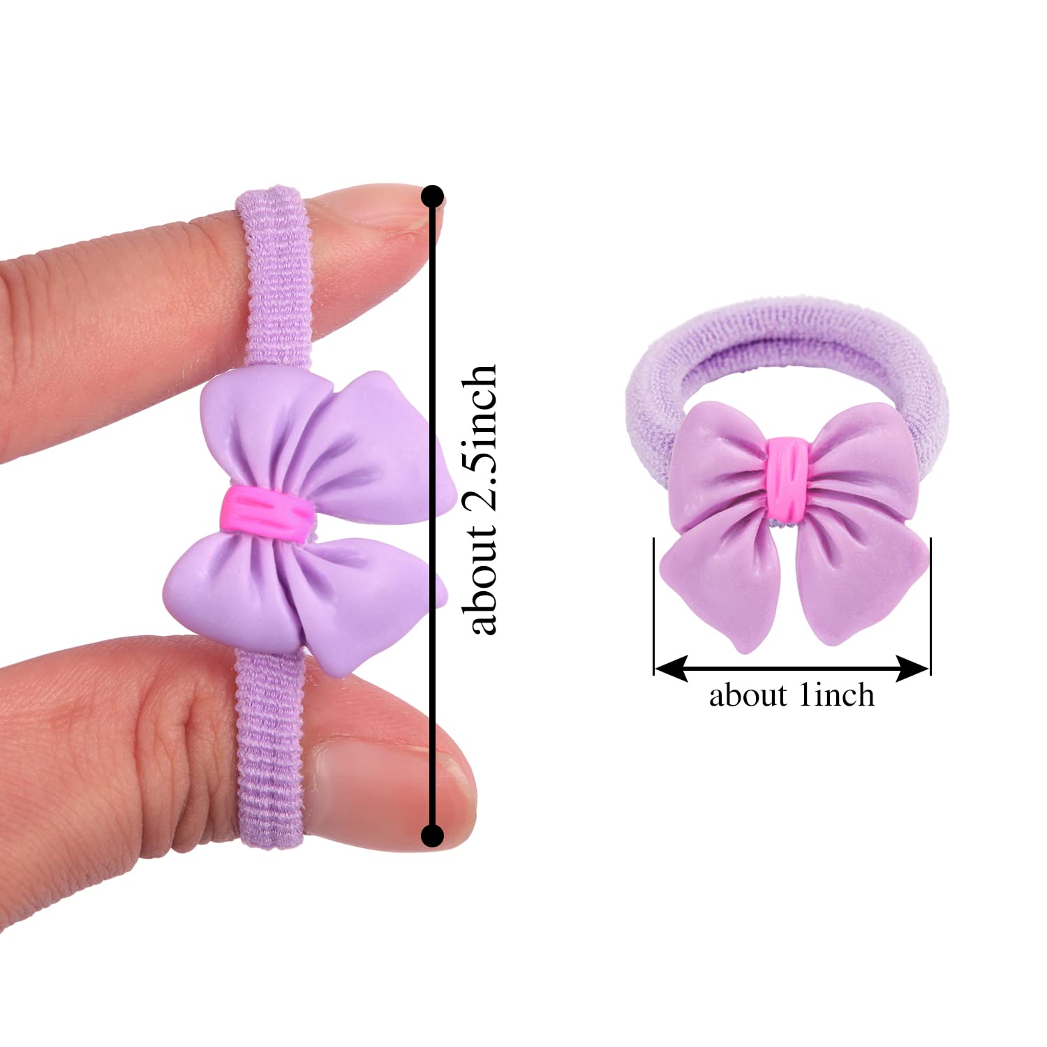 Ouchless – 80 bandas para el pelo de bebé, lazos de resina dulce de 1 pulgada, mini bandas elásticas de goma de colores mezclados al azar