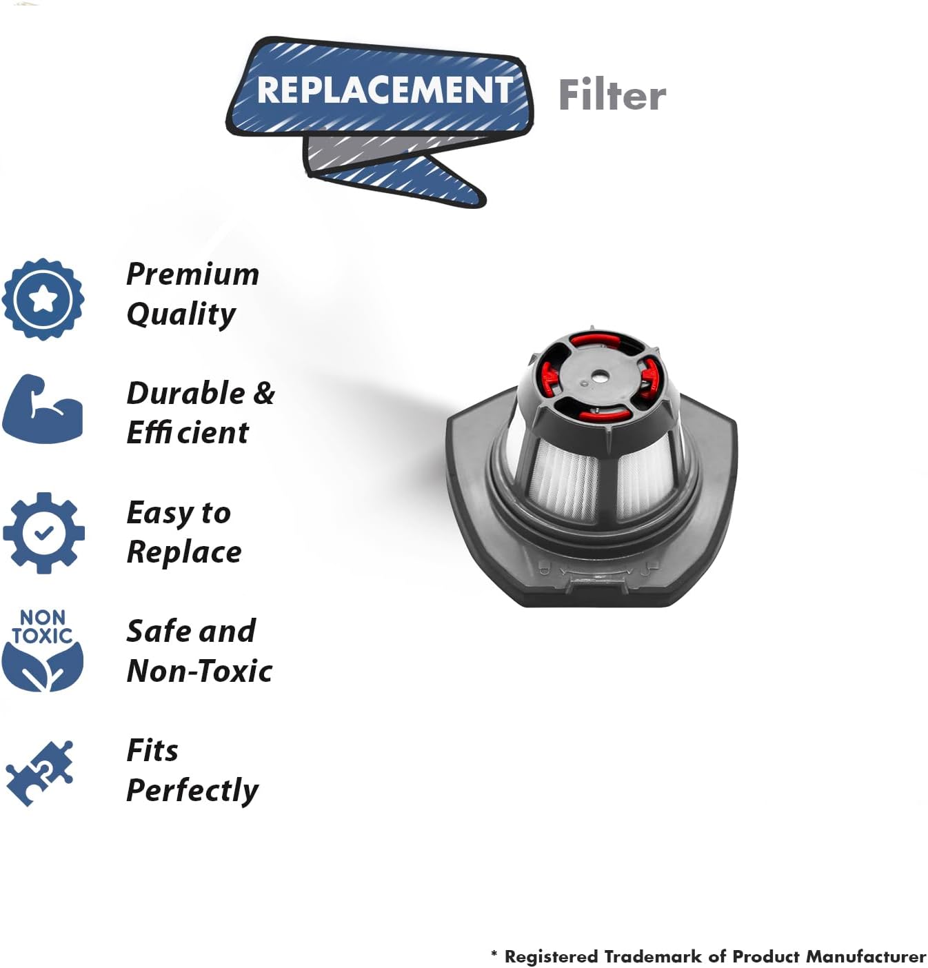 Pieza de repuesto para el ensamblaje de filtro Bissell para modelos 1954, 19542, 19543, 1954R, 2133# comparar con la parte 1610369